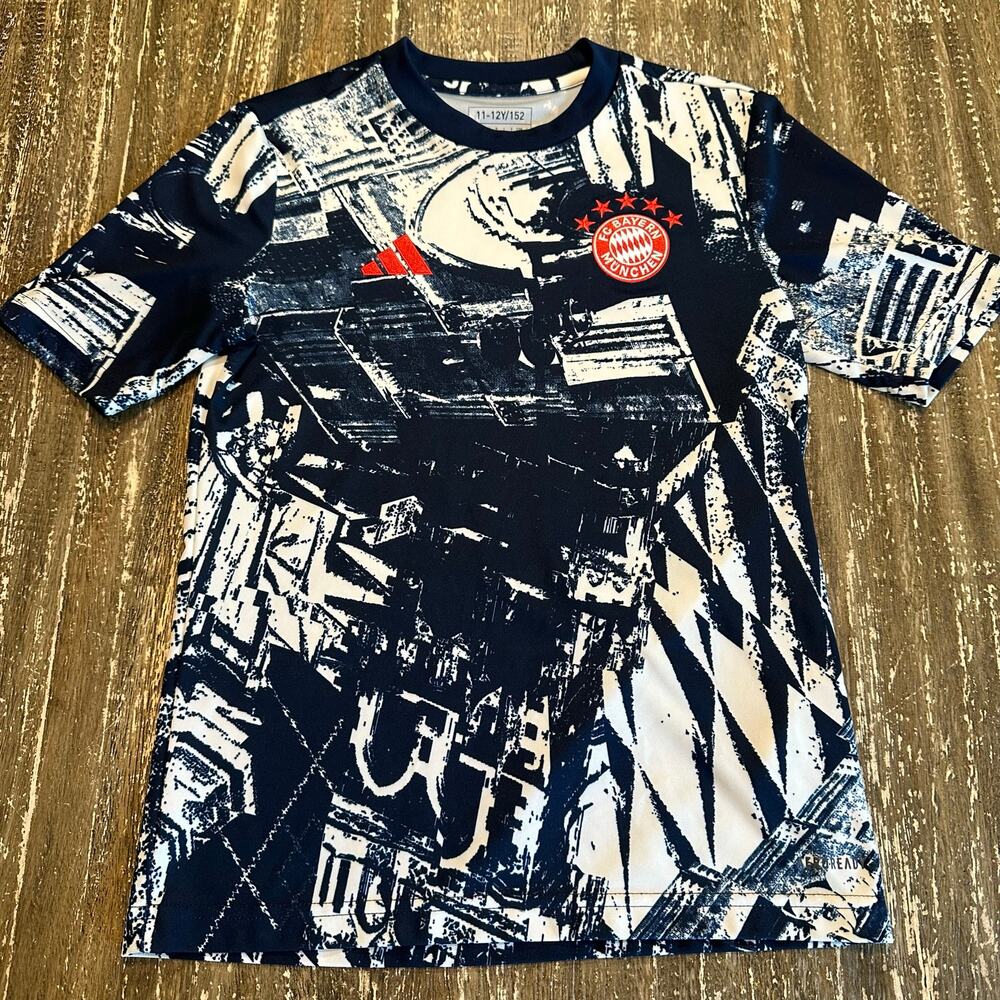Adidas FC Bayern Munich Pre-Match Training Jersey Kit Performance AOP Kids 11-12